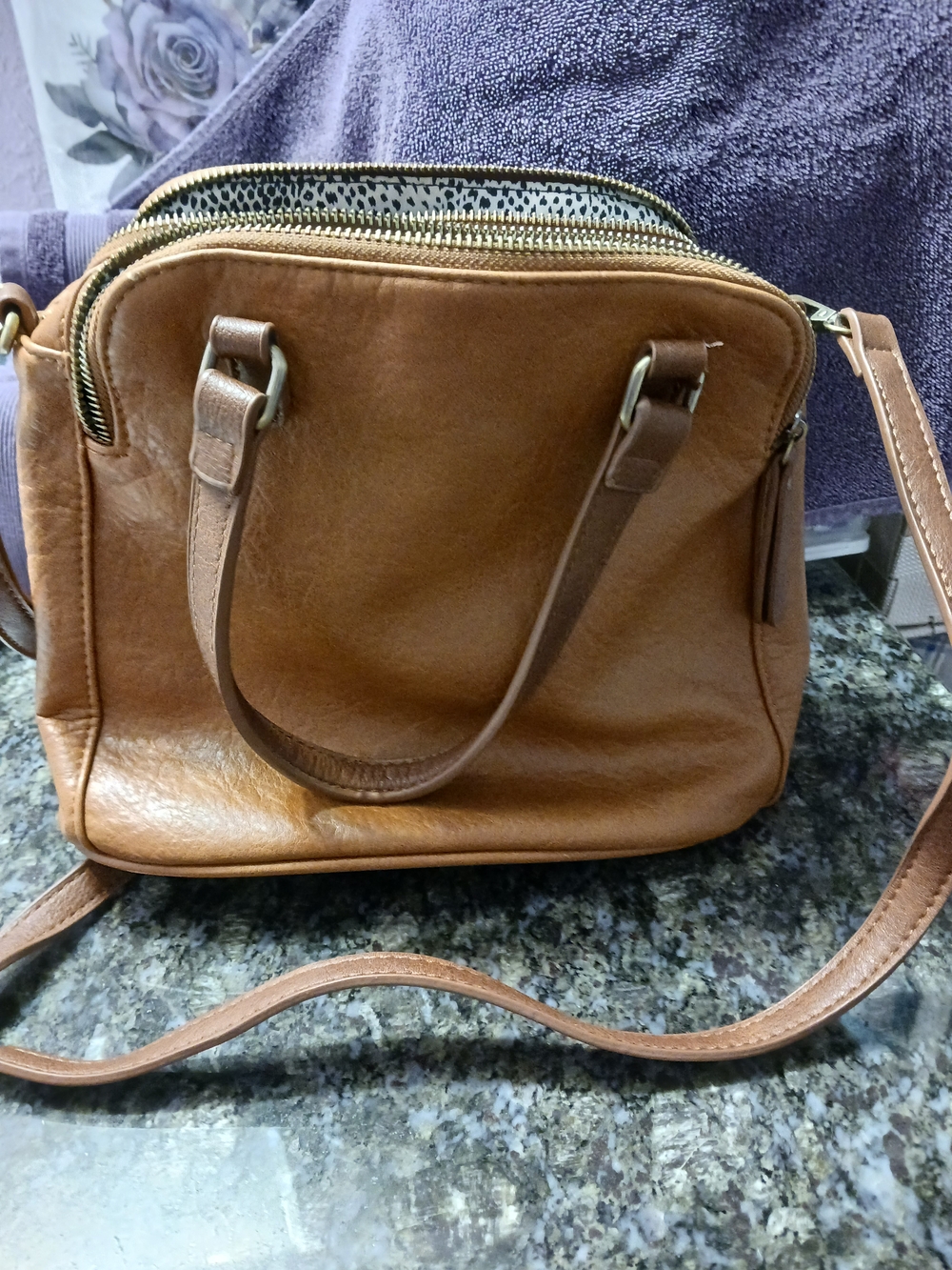 Iris Satchel Antik Kraft Classic Brown Leather Crossbody Satchel - Unbranded